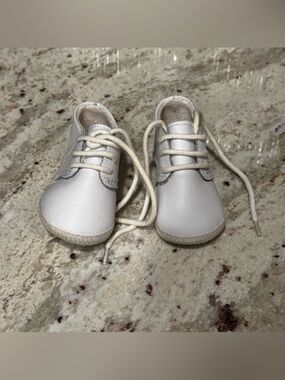 Toddler White Lace-Up Dress Shoes